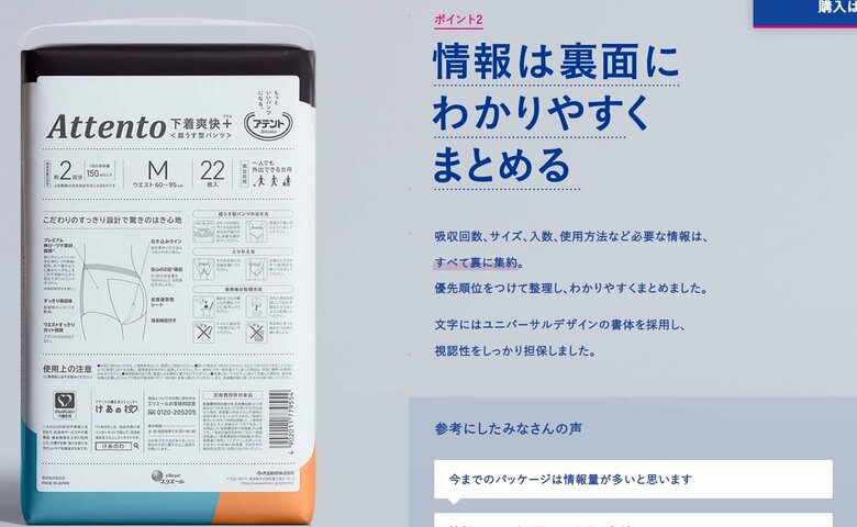 情報は裏面にわかりやすくまとめる（出典：「かくさないパッケージをつくろう」キャンペーン特設サイト）