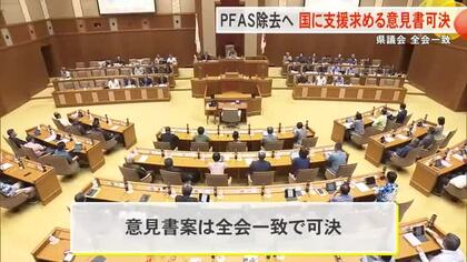 PFAS除去に国の支援求める意見書可決　沖縄県議会
