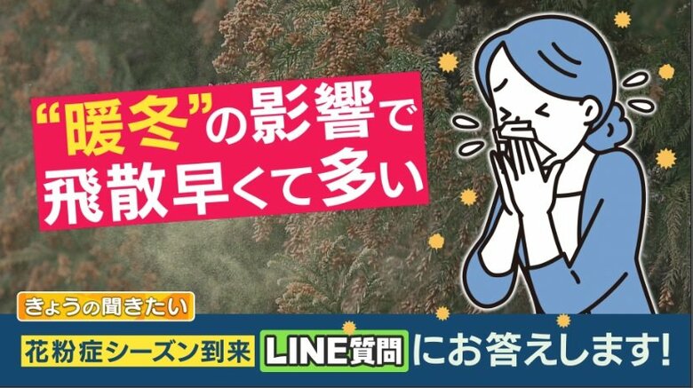 「花粉症」暖冬の影響か1月すでに症状　今年は早くて多い花粉　鼻うがい・花粉対策メガネは効果的【医師が解説】｜FNNプライムオンライン