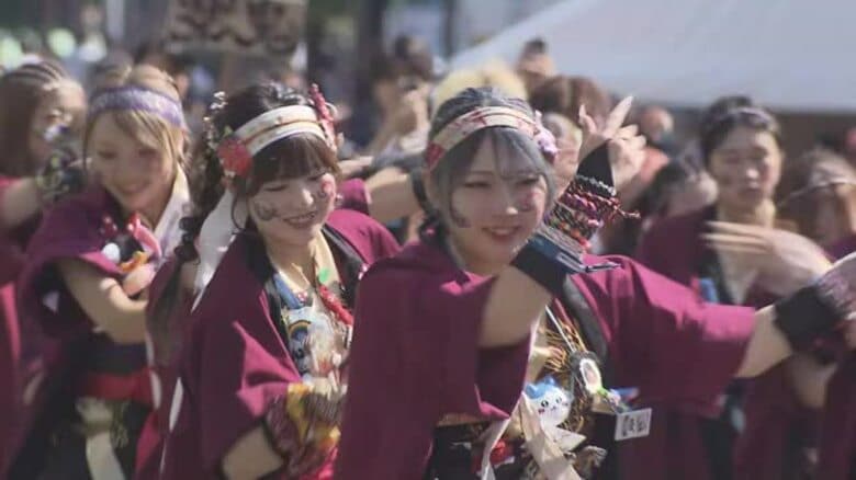 「晴れ晴れ大空！」と約３４００人が舞う　岡山の夏の風物詩「うらじゃ」に約３８万人　熱狂に包まれ終幕｜FNNプライムオンライン
