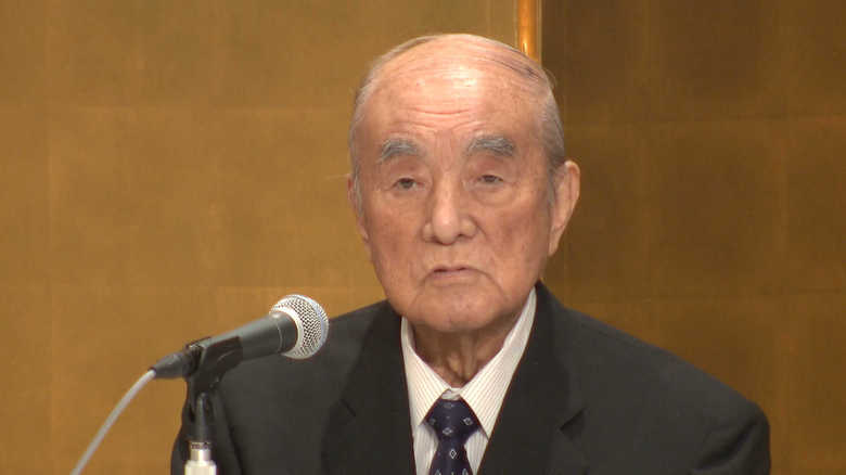 中曽根康弘元首相(集会は欠席 メッセージが代読された)