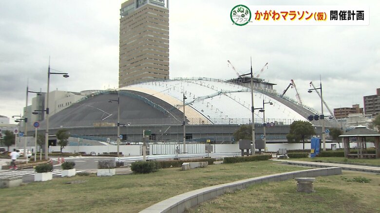 建設中の県立アリーナ