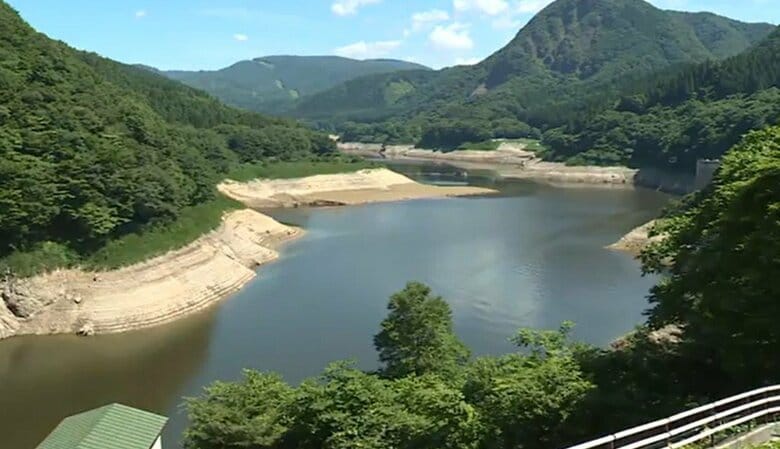 貯水率が0%となった鳴子ダム