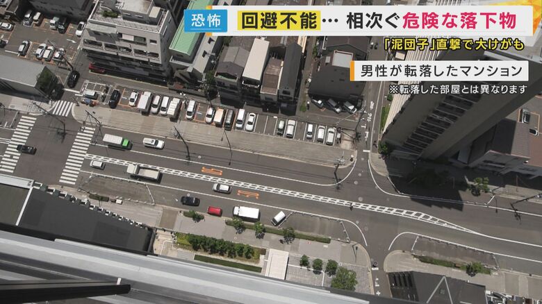 ベランダから下を見てみると…