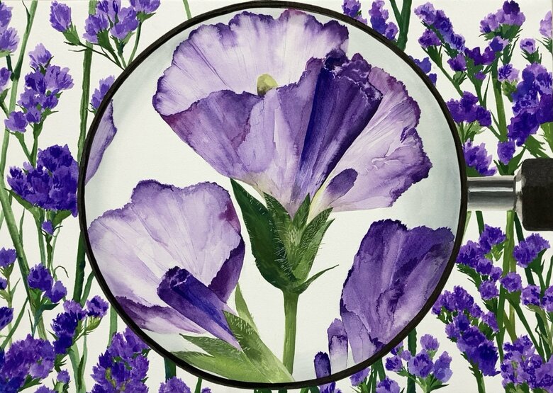 透け感が美しく描けたスターチス（提供：ななさん）