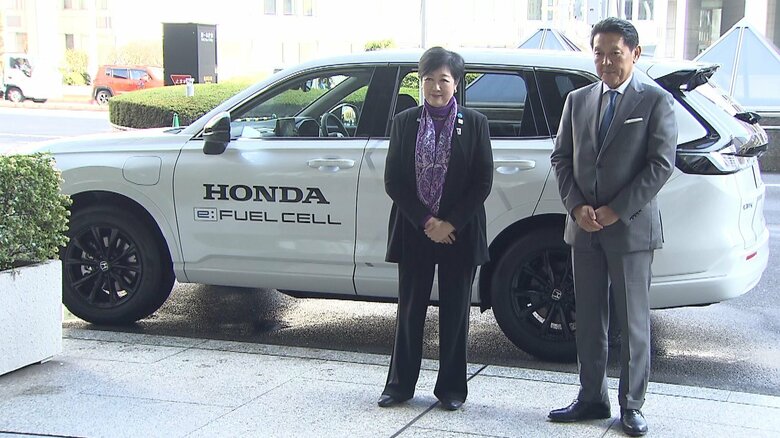 東京都庁前で開催されたホンダ燃料電池車試乗会（2024年11月27日）