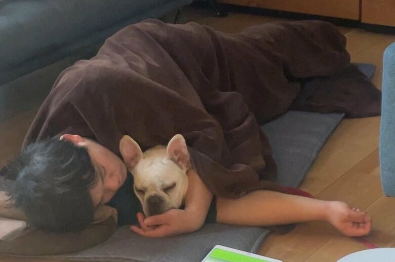 息子さんと一緒におねんね