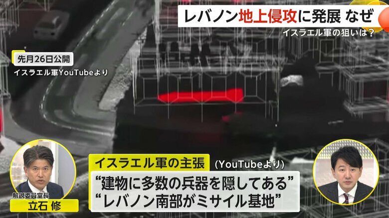 ヒズボラが多数のミサイルを民間住宅に隠していると主張する映像