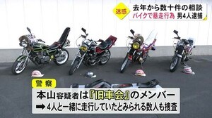 蛇行運転など暴走行為を繰り返した疑い男4人逮捕(熊本)