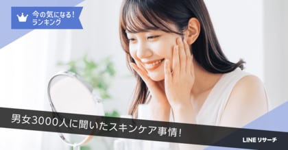 【LINEリサーチ】使っているスキンケア「洗顔料」「化粧水」「日焼け止め」が上位。魅力的に感じる化粧水の表現は「しっとり」が1位に