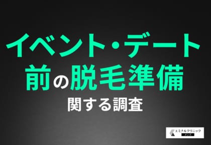 イベント・デート前に毛の処理をしておきたい部位TOP3は『ヒゲ』『腕』『脚』!約4割がイベントを経て脱毛を検討したことがあると回答