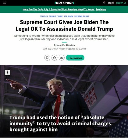 「ハフポスト」（英語版）1日の記事より