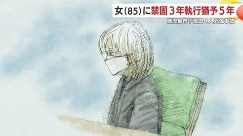 85歳ドライバー“踏み間違え”で横断歩道に突入　鹿児島の死亡事故に執行猶予