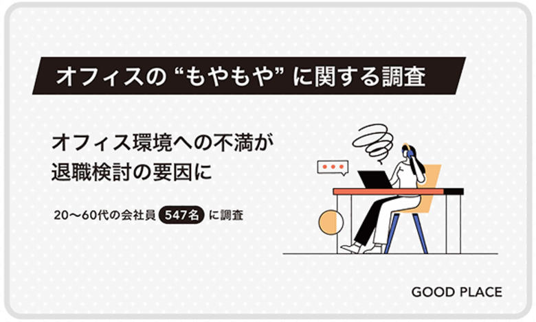 約5割がオフィスへの不満が改善されない場合、退職検討の一因につながると回答