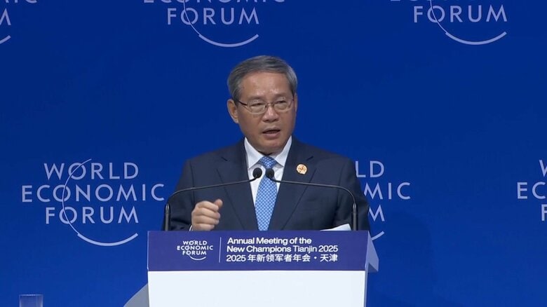 夏季ダボス会議で中国の李強首相が演説　トランプ政権念頭に「世界で貿易摩擦が激しくなっている」と指摘　対外開放の姿勢アピール｜FNNプライムオンライン