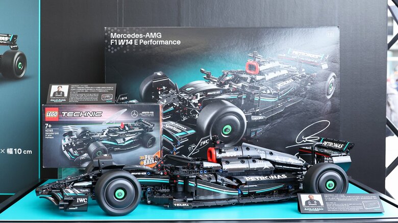 ルイス・ハミルトン選手、ジョージ・ラッセル選手のサイン入りのレゴ(R)テクニック商品