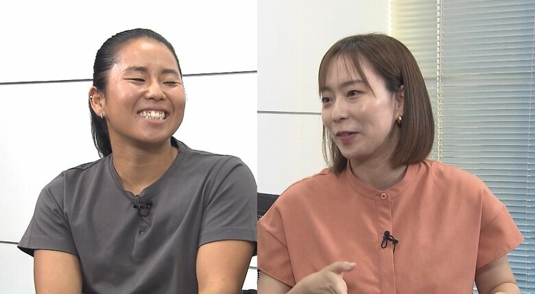 勝利の要因を語る二人