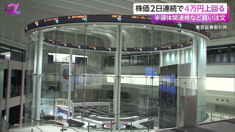 日経平均株価は2日連続で4万円台をつけた