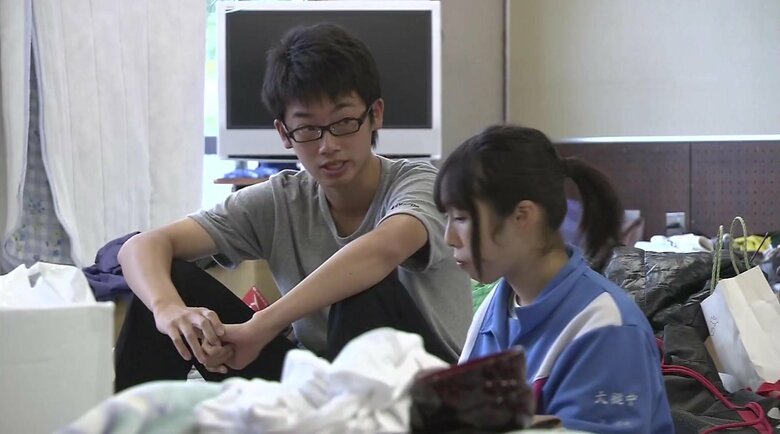 避難所で生活する当時中学3年生の瑞未さん