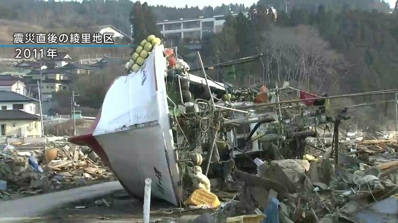 東日本大震災の津波で大きな被害を受けた綾里地区