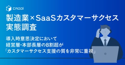 【製造業×SaaSカスタマーサクセス実態調査】導入時意思決定において経営層・本部長層の8割超が「カスタマーサクセス支援の質を非常に重視」