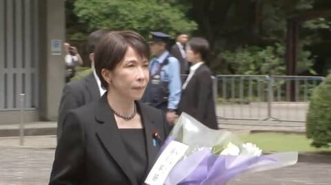 終戦の日　高市総理は靖国参拝見送り私費で玉串料奉納　小泉防衛大臣など4閣僚が参拝　自民・鈴木幹事長など幹部は3人揃って