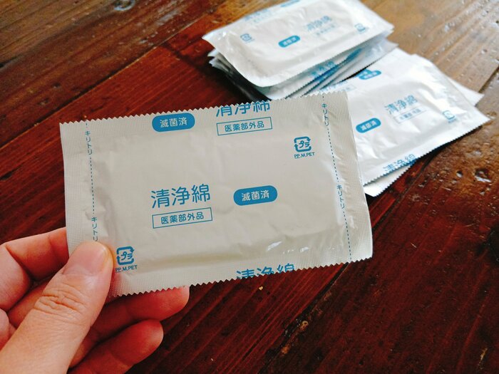 授乳の際に使う清浄綿が活躍