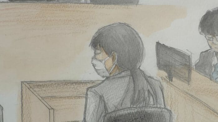 被告人質問に答える福崎被告(福岡地裁 7月14日)