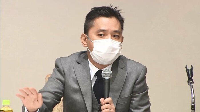 会見する爆笑問題 太田光さん