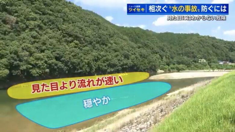 「溺れそうになったら空を見る」水の事故防止ポイント　一歩で深く・急に速く　見た目でわからない川の注意点｜FNNプライムオンライン