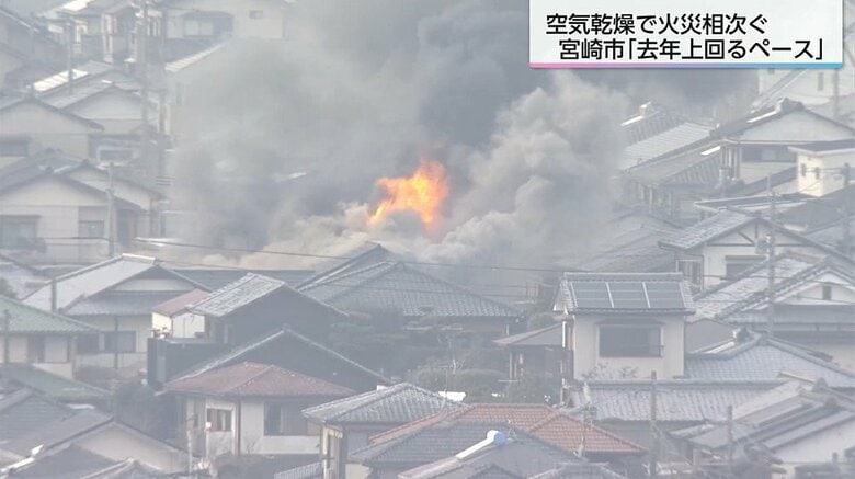 「可燃性のガス・一定の温度・酸素が揃うと一気に燃え広がる」空気の乾燥続き火災発生件数は前年を上回る　火の取り扱いに注意を｜FNNプライムオンライン