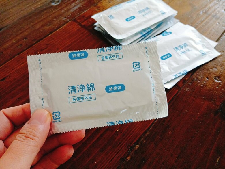 授乳の際に使う清浄綿が活躍