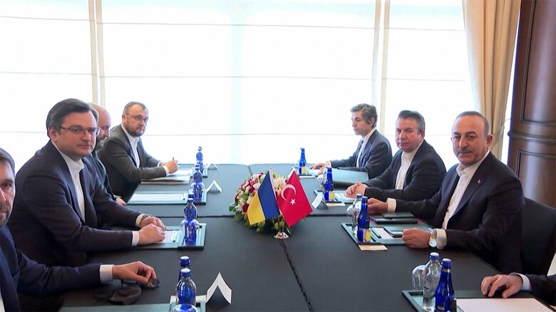 ウクライナ外相とホスト国・トルコ外相の会談