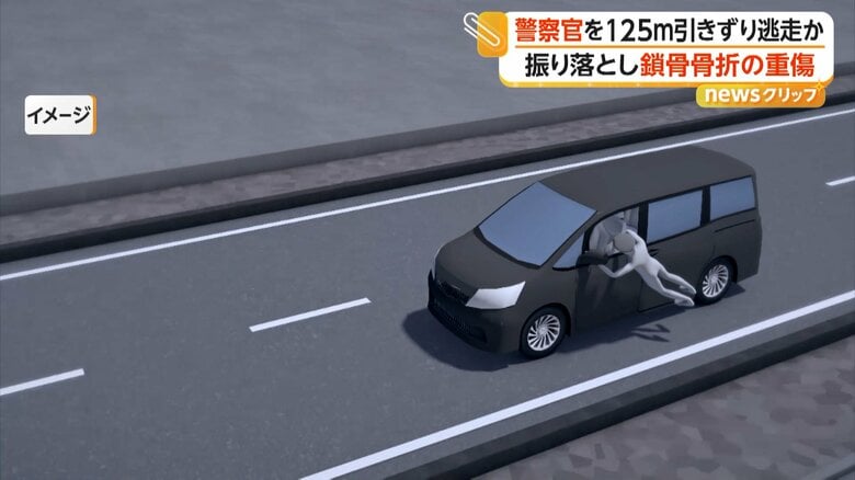 警察官の停止指示に従わず発進したイメージ