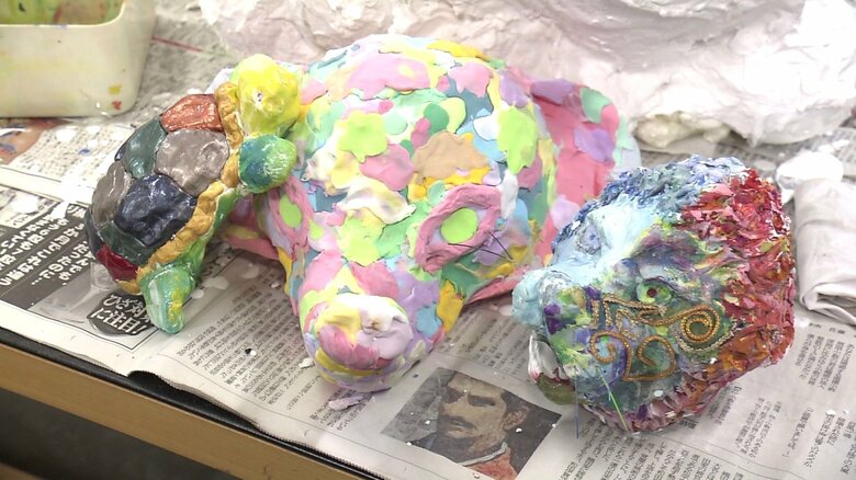 制作途中の動物たち