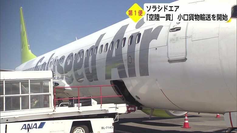 飛行機に積まれるみやざき地頭鶏