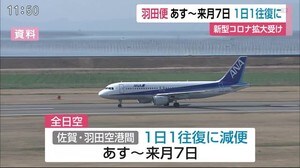 佐賀ー羽田便 あすから2月7日まで1往復に【佐賀県】