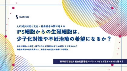 【投票開始】iPS細胞からの生殖細胞(卵子・精子)は、少子化対策や不妊治療の希望になると思う?