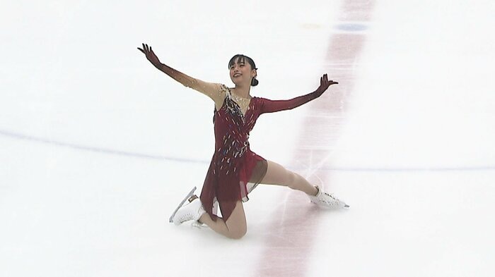 観客からの手拍子と歓声に包まれた山下真瑚のフリー(中部選手権)