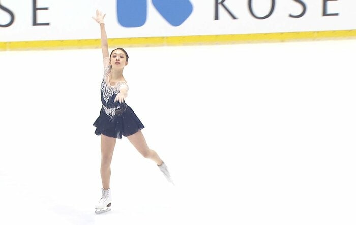 フリー『オペラ座の怪人』を披露する清水（西日本選手権）