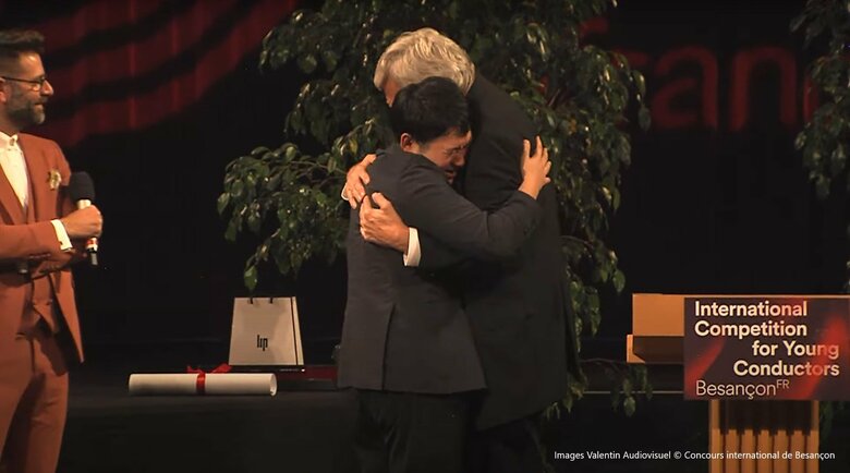 優勝して喜びを爆発させた米田氏