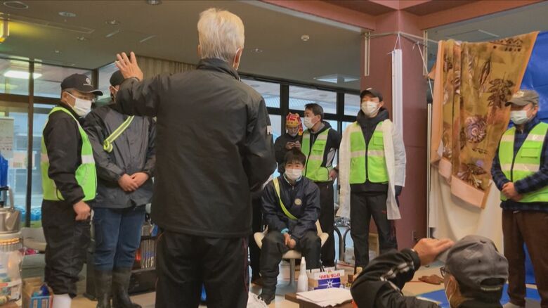 避難所でボランティアを行う住民（2024年1月撮影）