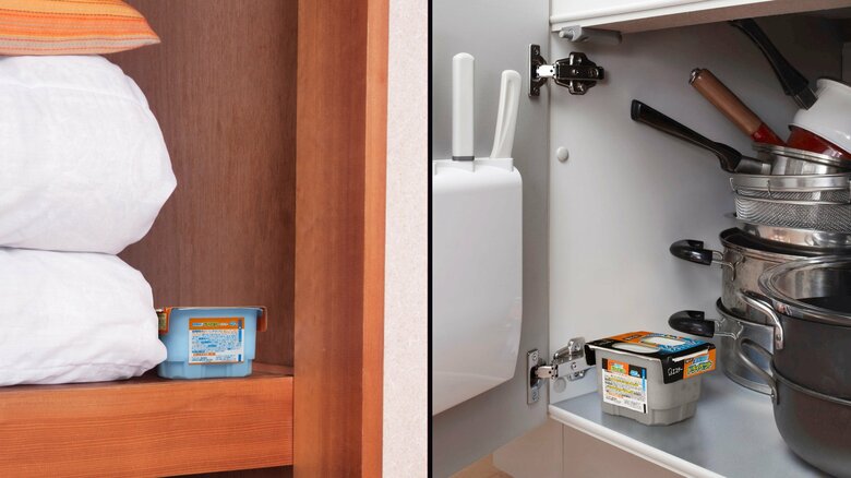 密閉される空間や低い場所に置くのがお勧め（エステー製品サイトより）