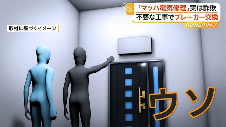 「今すぐ交換しないと漏電したりして火事になります」と話したイメージ