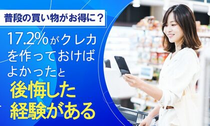 【普段の買い物がお得に?】17.2%が、クレカを作っておけばよかったと「後悔した経験がある」