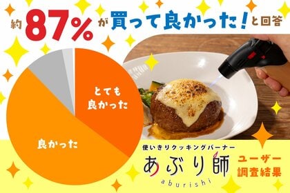8割以上が使いきりバーナーライター・あぶり師を「買ってよかった」と回答！家庭で“炙り”が新定番に！ユーザー調査と社内「あぶり師研究部」による100品以上の実証で見えた、“安心して楽しむ炙り文化”