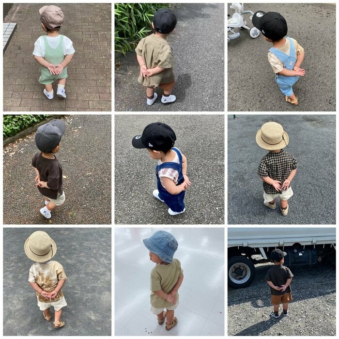おじいちゃんのような姿勢でお散歩していることが多い