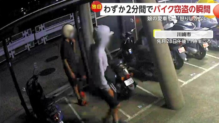 顔を隠すようにマスクをした2人組(FNN投稿サイト「ビデオPost」)