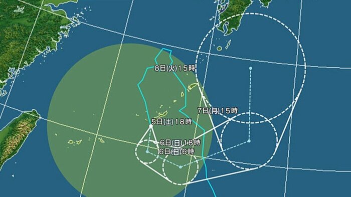 台風24号の進路予想図　日本気象協会より