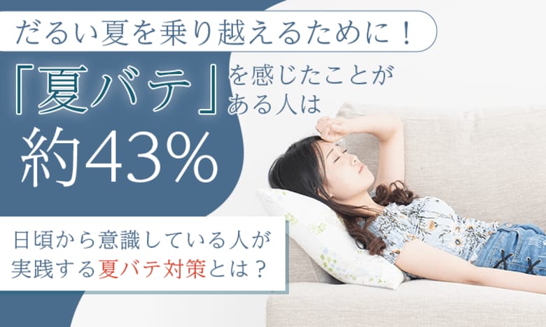 だるい夏を乗り越えるために！「夏バテ」を感じたことがある人は約43%。日頃から意識している人が実践する夏バテ対策とは？
